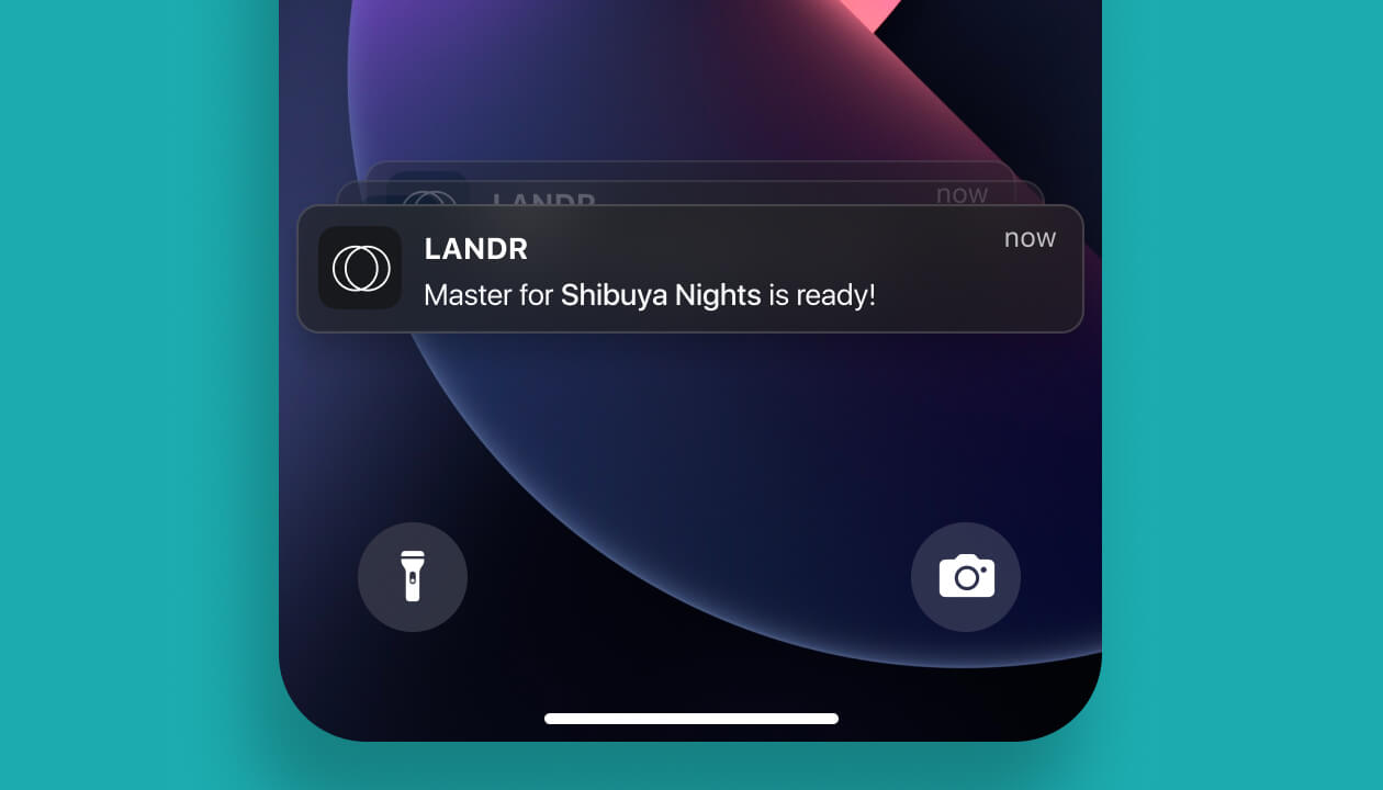 A mobile view of a LANDR profile 