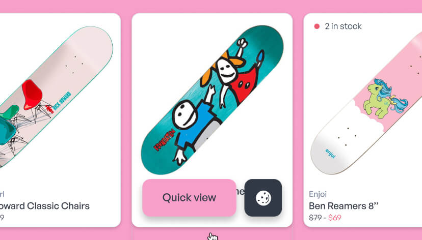 Different states of product cards